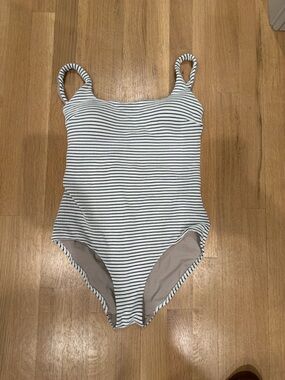 lululemon athletica White & Black Striped One-Piece Swimsuit